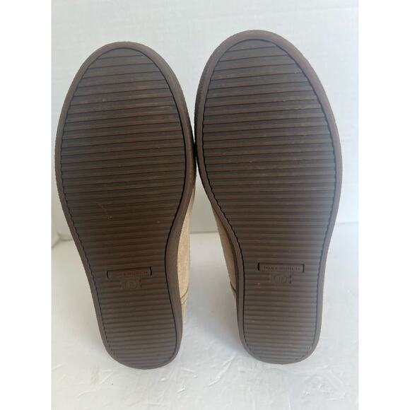 Tory Burch Alana Split Suede Straight Shearling Light Camel Booties 30950 Sz 8 - Picture 8 of 12